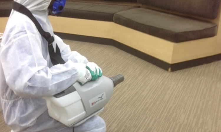 What is sanitising through misting?